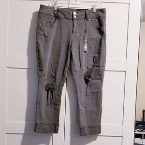 Distressed and cropped jeans